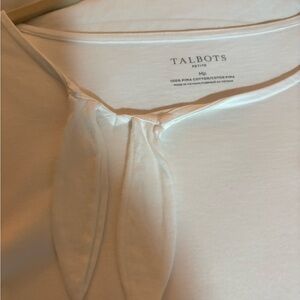 Talbots Petite White Pima Cotton Scoop-Neck Top